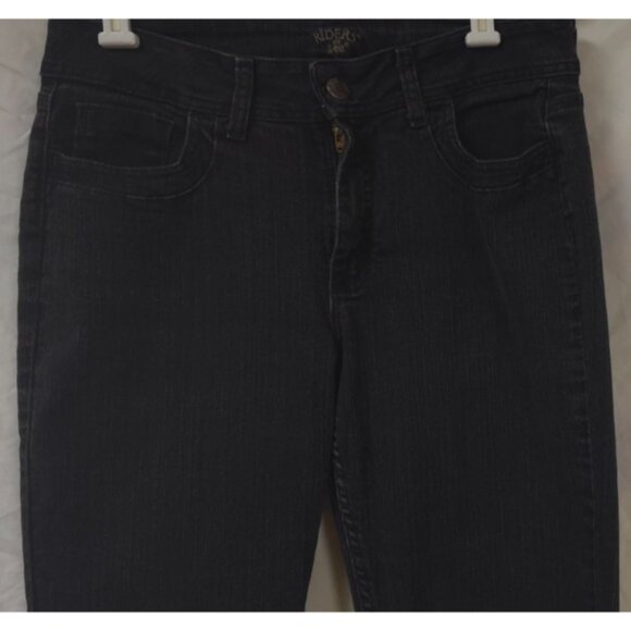 Riders By Lee Jeans Women Size 12L (32x34) Mid Rise Boot Cut Black Denim Jeans - Picture 2 of 15